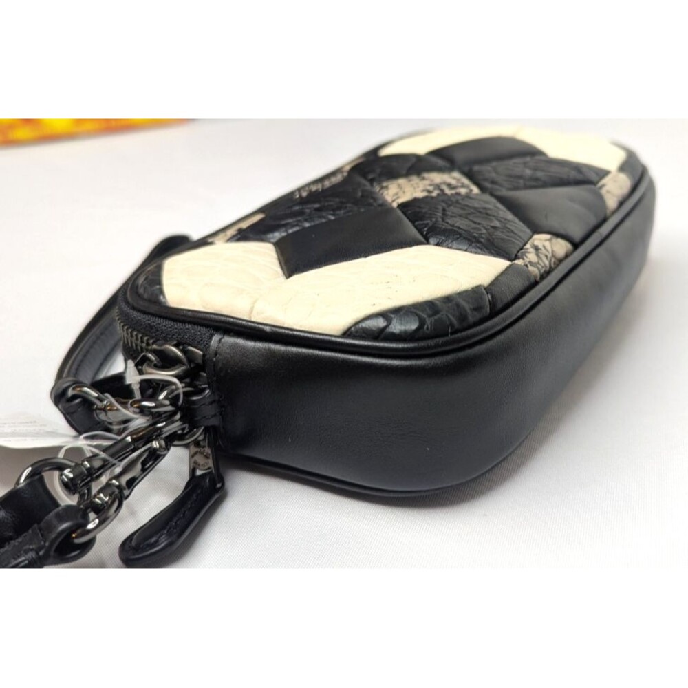 Coach Black Canyon Quilt Exotic Embossed Leather Clutch Crossbody Purse NWT - Picture 10 of 15